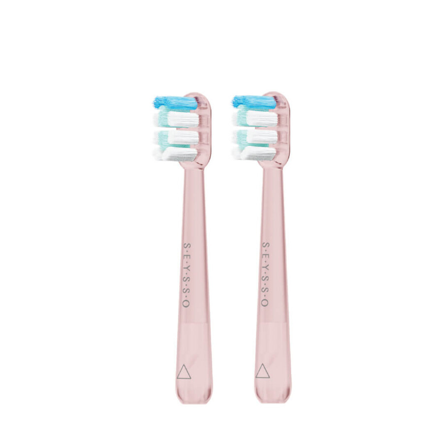 Seysso Deep Clean, cabezales de repuesto para el cepillo dental sónico Junior, rosa, 2 piezas