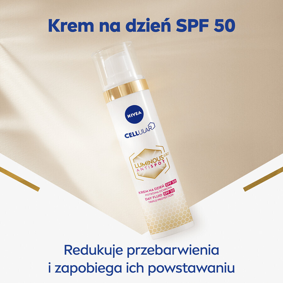 Nivea Cellular Luminous 630, crema de día antipigmentación, FPS 50, 40 ml