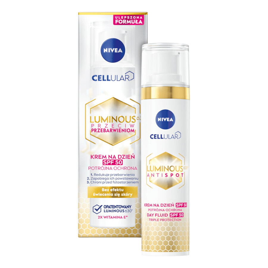 Nivea Cellular Luminous 630, crema de día antipigmentación, FPS 50, 40 ml