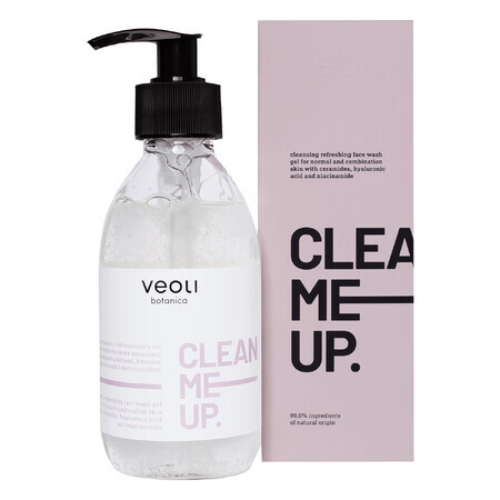 Veoli Botanica Clean Me Up, reinigendes und erfrischendes Gesichtsgel für normale bis Mischhaut, 190 ml