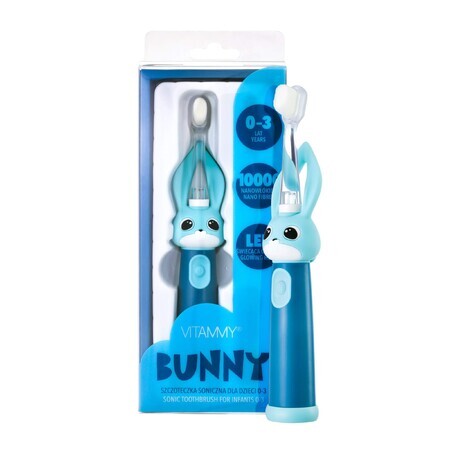 Vitammy Bunny, cepillo de dientes sónico para niños, azul, 0-3 años, 1 pieza