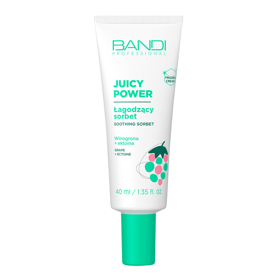 Bandi Juicy Power, sorbete facial calmante, uva + ectoína, 40 ml