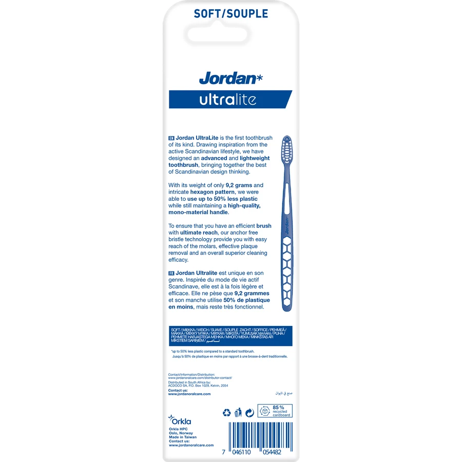Jordan Ultralite Soft, cepillo de dientes, suave, 2 piezas