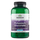 Swanson Potassium Gluconate, gluconato de potasio, 250 cápsulas