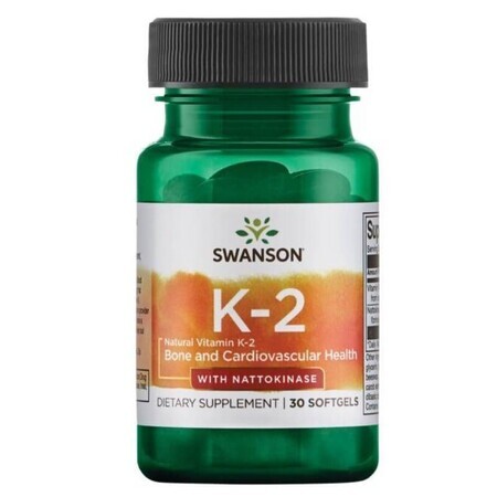 Swanson K-2, Vitamin K 50 µg with nattokinase, 30 gel capsules