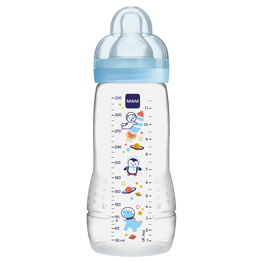 MAM Easy Active, biberón, Space Adventure, niño, a partir de 4 meses, 330 ml