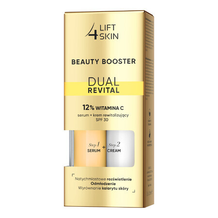 Lift4Skin Beauty Booster Dual Revital set, sérum à 12% de vitamine C, 15 ml + crème revitalisante, SPF 30, 15 ml