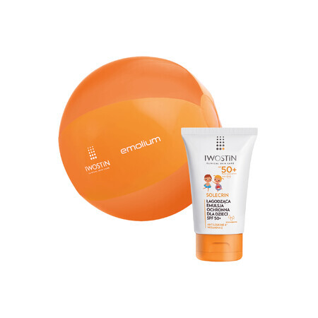 Iwostin Solecrin, emulsión protectora ligera para niños mayores de 6 meses, SPF 50+, 100 ml + pelota de playa de regalo