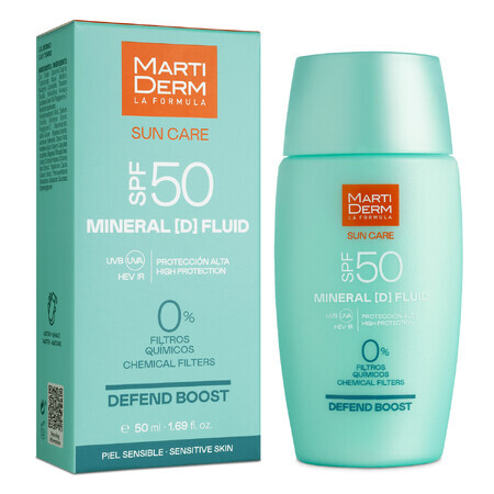 MartiDerm Sun Care Mineral D, fluido facial mineral con protección solar SPF 50, 50 ml