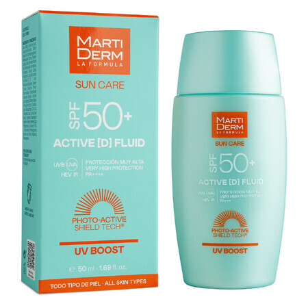 MartiDerm Sun Care Active D, fluido facial con protección solar SPF 50+, 50 ml