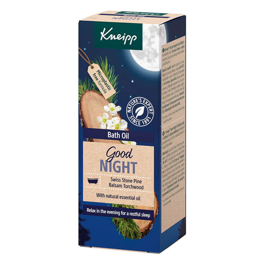 Kneipp Good Night Pino Suizo y Amyris, aceite de baño, 100 ml