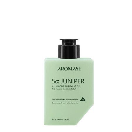 Aromase 5a Juniper Head to Toe Purifying 3-in-1, Reinigungsgel und Shampoo für Gesicht und Körper, 80 ml