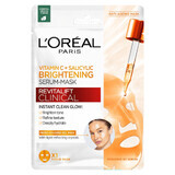 L'Oréal Revitalift Clinical, mascarilla-suero iluminador en lámina con vitamina C y ácido salicílico, 26 g