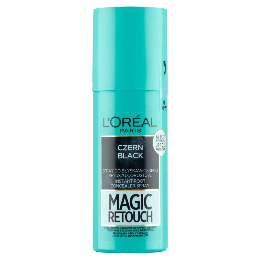 L'Oréal Magic Retouch, spray para retocar las raíces, nº 1 negro, 75 ml