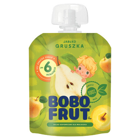 Postre Bobo Frut en tubo, manzana, pera, después de 6 meses, 90 g