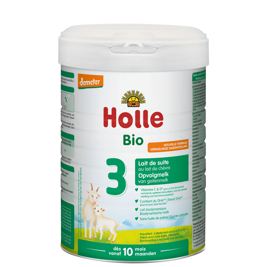 Holle Bio 3, leche de continuación a base de leche de cabra, a partir de 10 meses, 800 g