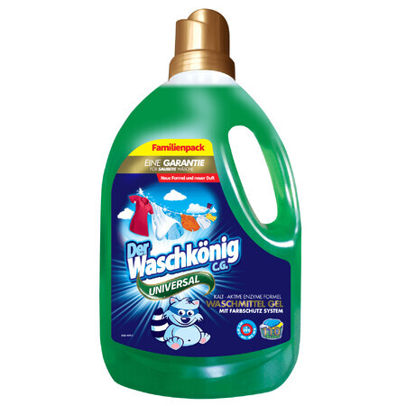 Der Waschkonig Universal, gel de lavado para tejidos blancos y de color, 3,305 l