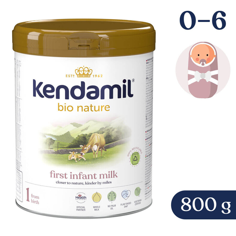 Kendamil Bio Nature 1, milk for infants, from birth, 800 g