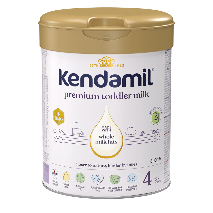 Kendamil Premium 4 HMO+, leche junior, a partir de 24 meses, 800 g