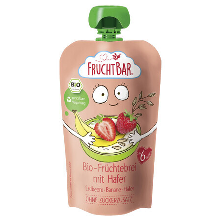 Fruchtbar Avoine Bio en tube, fraise, banane, boisson à l'avoine, après 6 mois, 120 g