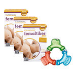 Set Femaltiker Plus, sabor caramelo, 3x12 sobres + mordedor de agua Ster tricolor gratis