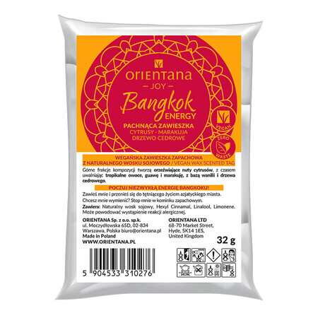 Orientana Joy, colgante de fragancia vegana, Bangkok Energy, 1 pieza