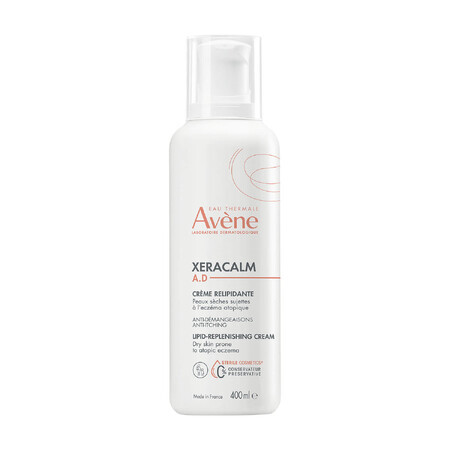 Avene XeraCalm AD, crema relipidante para rostro y cuerpo, pieles muy secas, atópicas y con picor, 400 ml