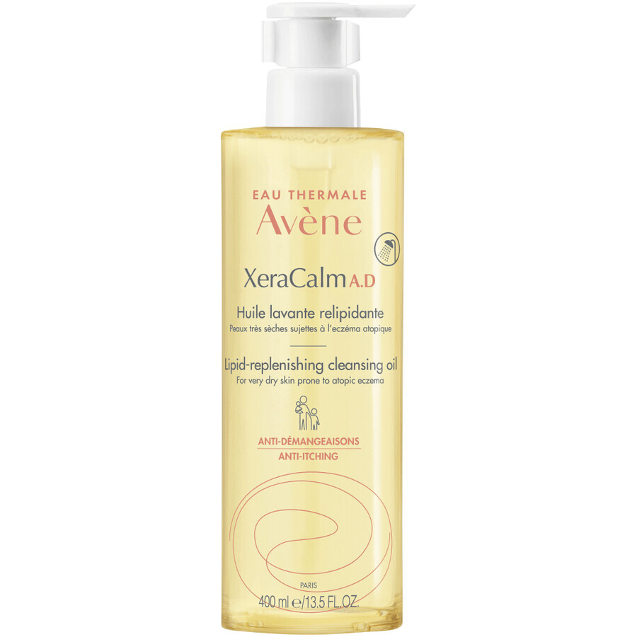 Avene XeraCalm AD, aceite limpiador reponedor de lípidos, piel seca, con tendencia atópica y picor, 400 ml