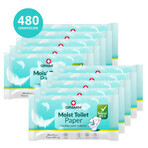 Juego de papel higiénico Opharm Moist, papel higiénico humedecido, 10 x 48 piezas