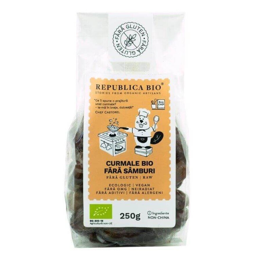 Dátiles ecológicos sin pepitas, SIN GLUTEN, 250g, Organic Republic