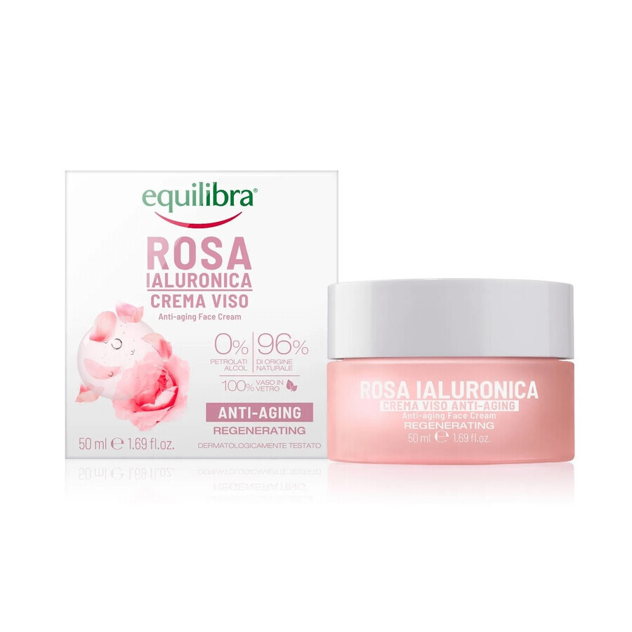 Equilibra Rosa Set, Gesichtscreme Rose, 50 ml + Augencreme, 15 ml