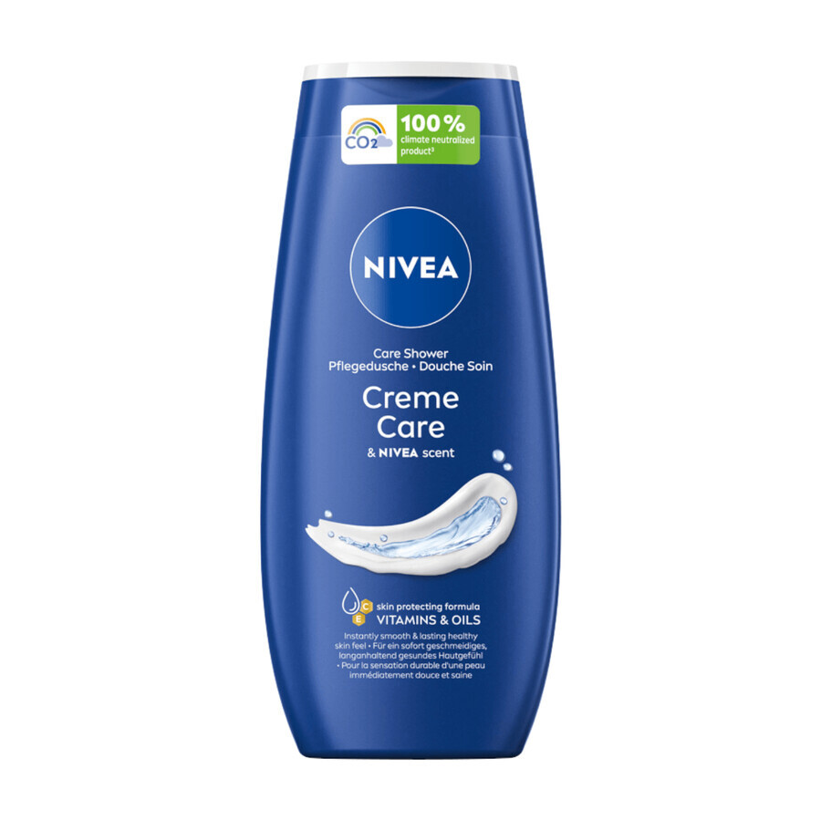 Set Nivea Caring Moment, gel de duș, Creme Care, 250 ml + lapte de corp, netezitor, 250 ml