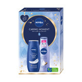 Nivea Caring Moment set, gel de ducha, Creme Care, 250 ml + leche corporal, suavizante, 250 ml