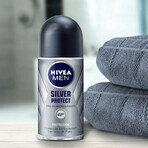 Kit Nivea Men Silver Control, baume après-rasage, antibactérien, 100 ml + roll-on anti-transpiration, 48h, 50 ml + gel douche 3-en-1 pour le visage, le corps et les cheveux, 250 ml