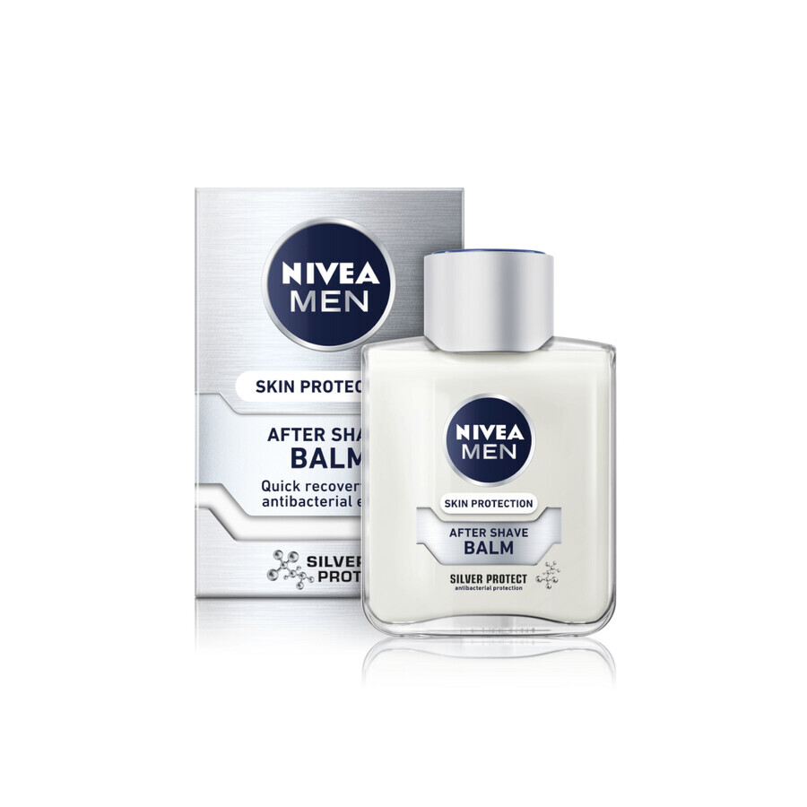 Kit Nivea Men Silver Control, baume après-rasage, antibactérien, 100 ml + roll-on anti-transpiration, 48h, 50 ml + gel douche 3-en-1 pour le visage, le corps et les cheveux, 250 ml