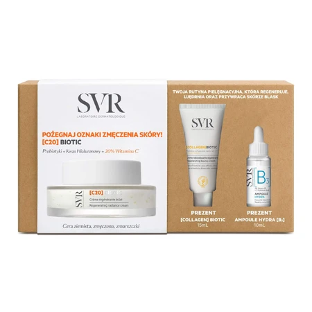 Set SVR C20 Biotic, cream, 50 ml + Collagen Biotic, cream, 15 ml + B3 Ampoule Hydra, serum, 10 ml as a gift