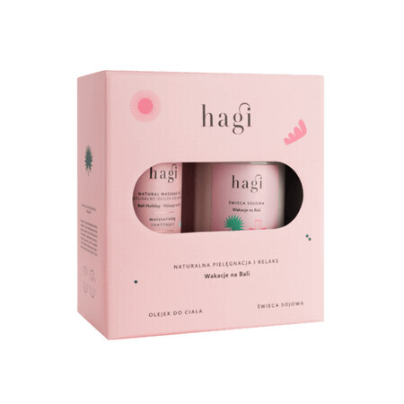 Hagi Holidays in Bali set, aceite corporal, 100 ml + vela de soja, 215 ml