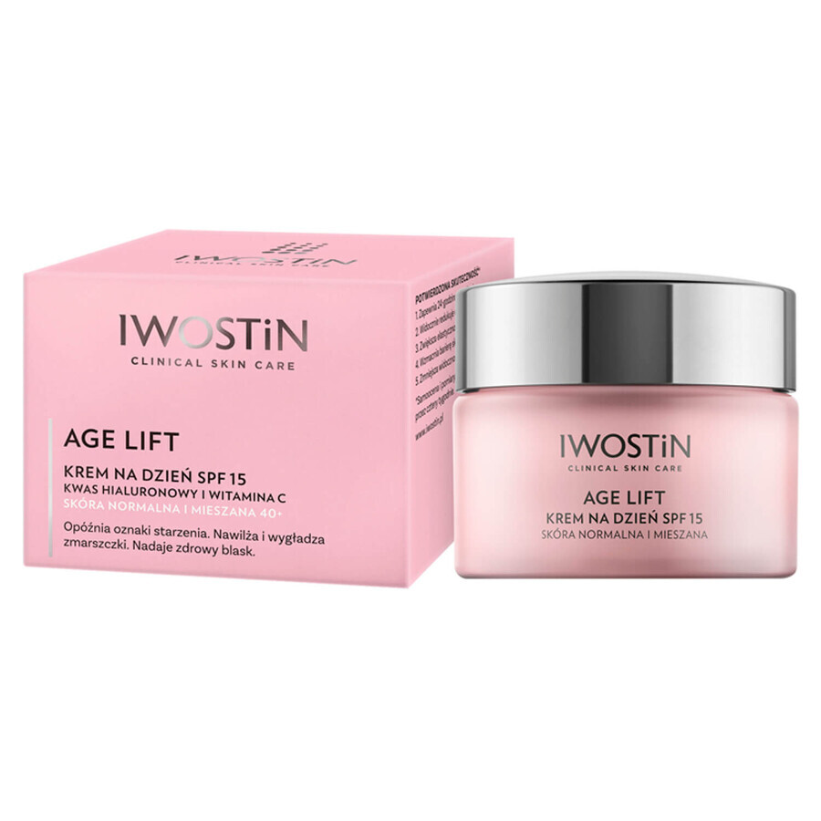 Set Iwostin Age Lift, cremă de zi, ten normal și mixt, SPF 15, 50 ml + cremă de ochi, zi și noapte, 15 ml