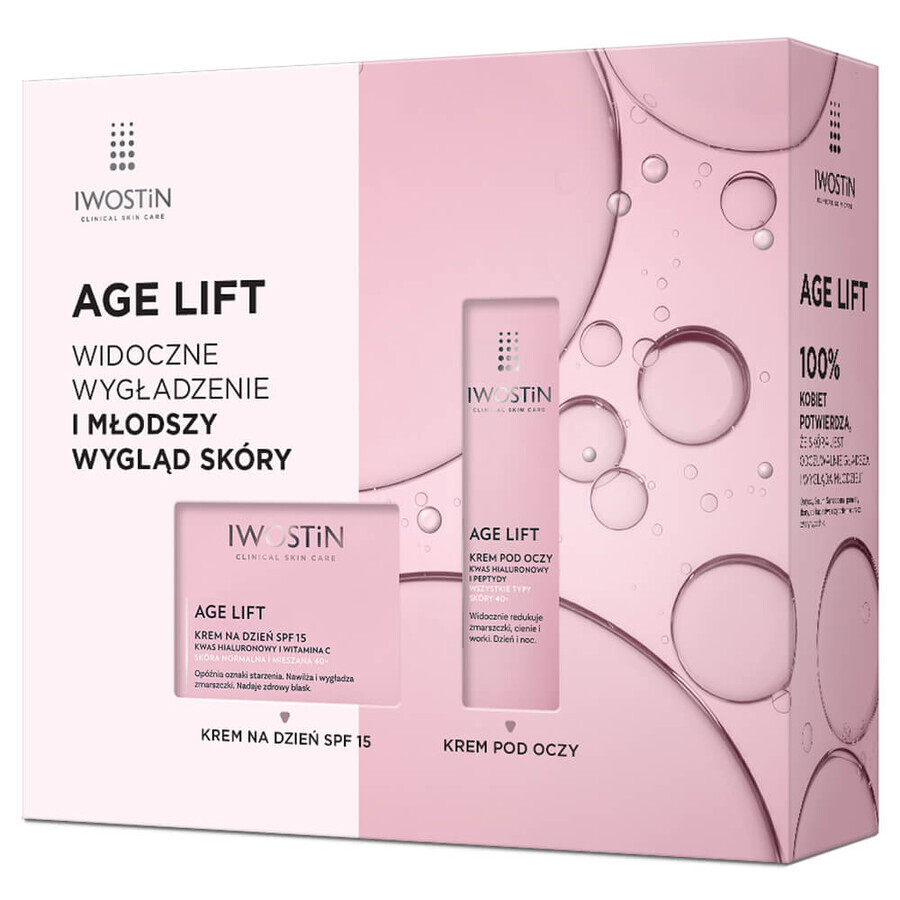 Set Iwostin Age Lift, cremă de zi, ten normal și mixt, SPF 15, 50 ml + cremă de ochi, zi și noapte, 15 ml