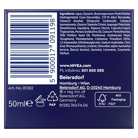 Nivea, krem przeciwzmarszczkowy rewitalizujący 55+, na noc, 50 ml: ceny i cechy