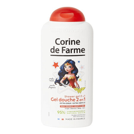 Corine De Farme Set Disney Wonder Woman, eau de toilette, 30 ml + gel de ducha, 300 ml + pinzas para el pelo, 2 piezas + pulsera, 1 pieza