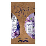 On Line Floral Violet &amp; Lotus set, gel douche, 500 ml + lotion, 250 ml