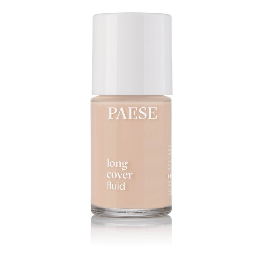 Paese Long Cover Fluid, base de maquillaje opaca, 0,5 marfil, 30 ml