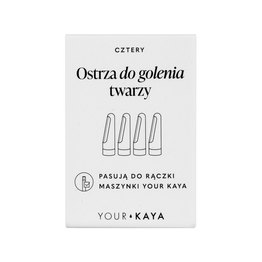 Tu KAYA, cuchillas de recambio para afeitado facial, 4 piezas