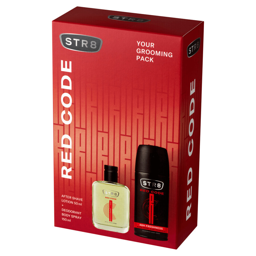 Set STR8 Red Code, aftershave, 50 ml + deodorant spray, 150 ml