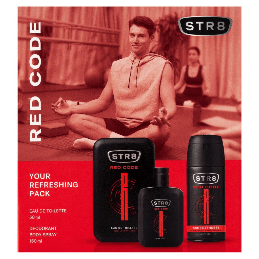 Set STR8 Red Code, eau de toilette, 50 ml + deodorant spray, 150 ml