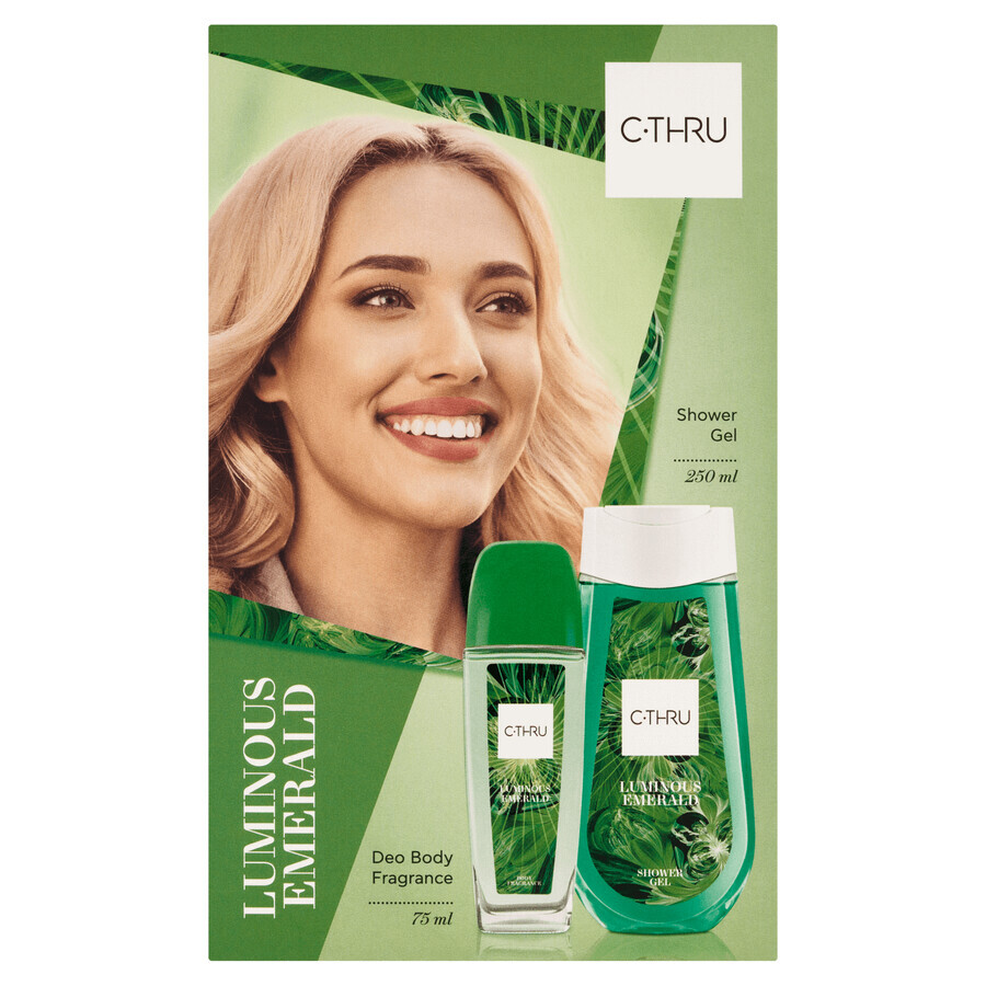 C-THRU Luminous Emerald Set, Deodorant, 75 ml + Duschgel, 250 ml