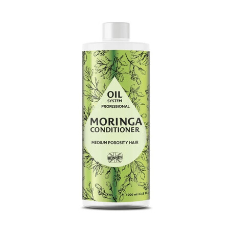 Ronney Professional Oil System Medium Porosity Hair, après-shampoing pour cheveux de porosité moyenne à l'huile de moringa, 1000 ml