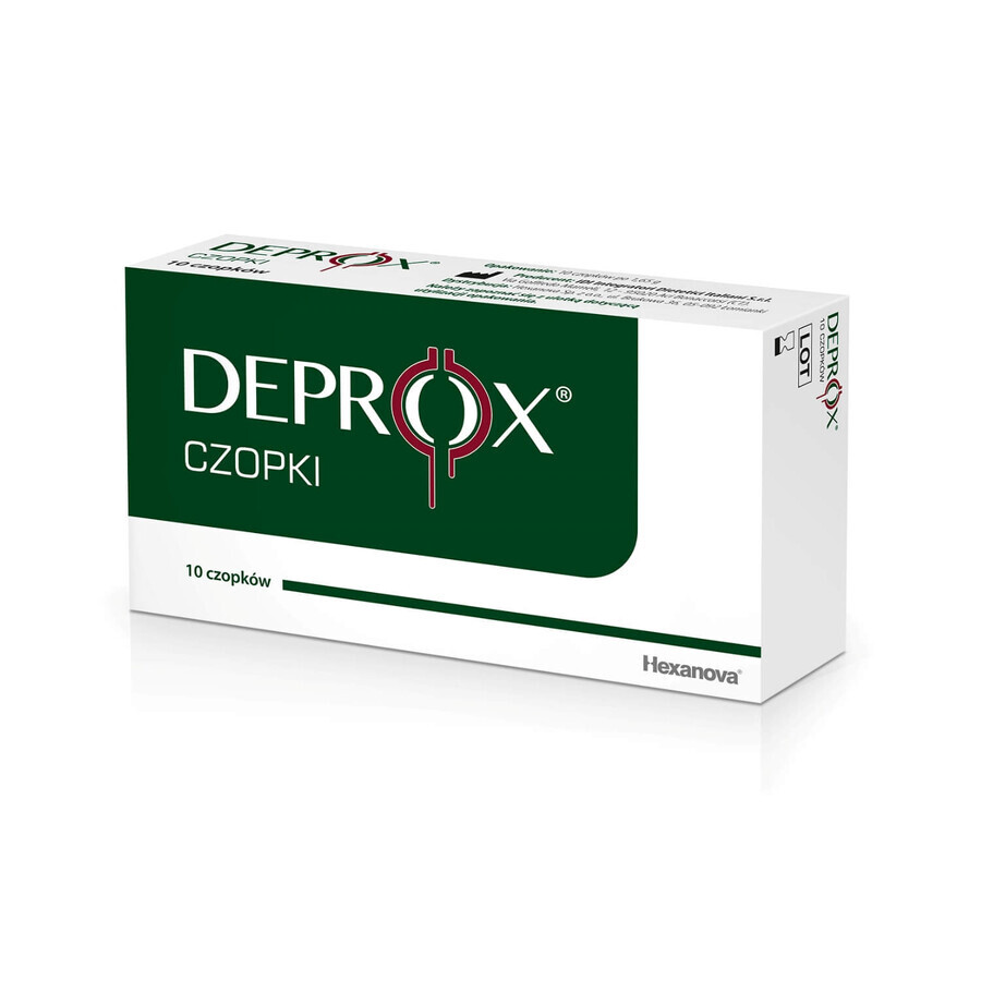 Deprox, supositorios para prostatitis, 10 piezas