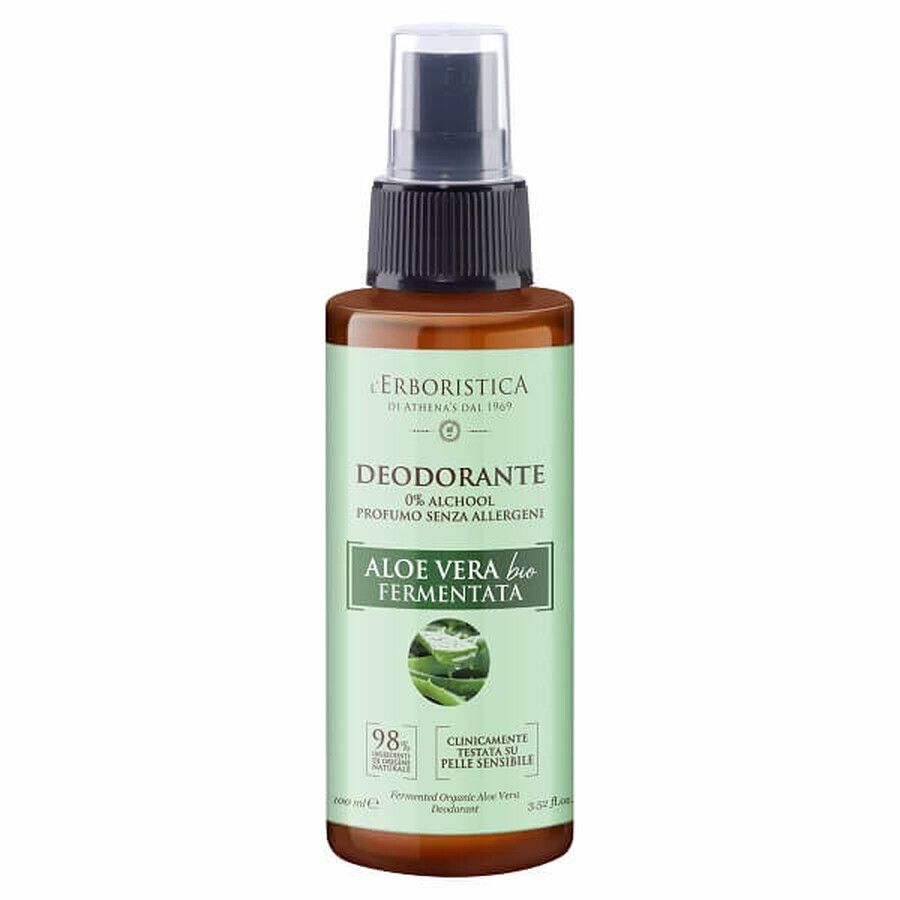 Desodorante sin alcohol con Aloe Vera fermentado ecológico, 100 ml, L'Erboristica